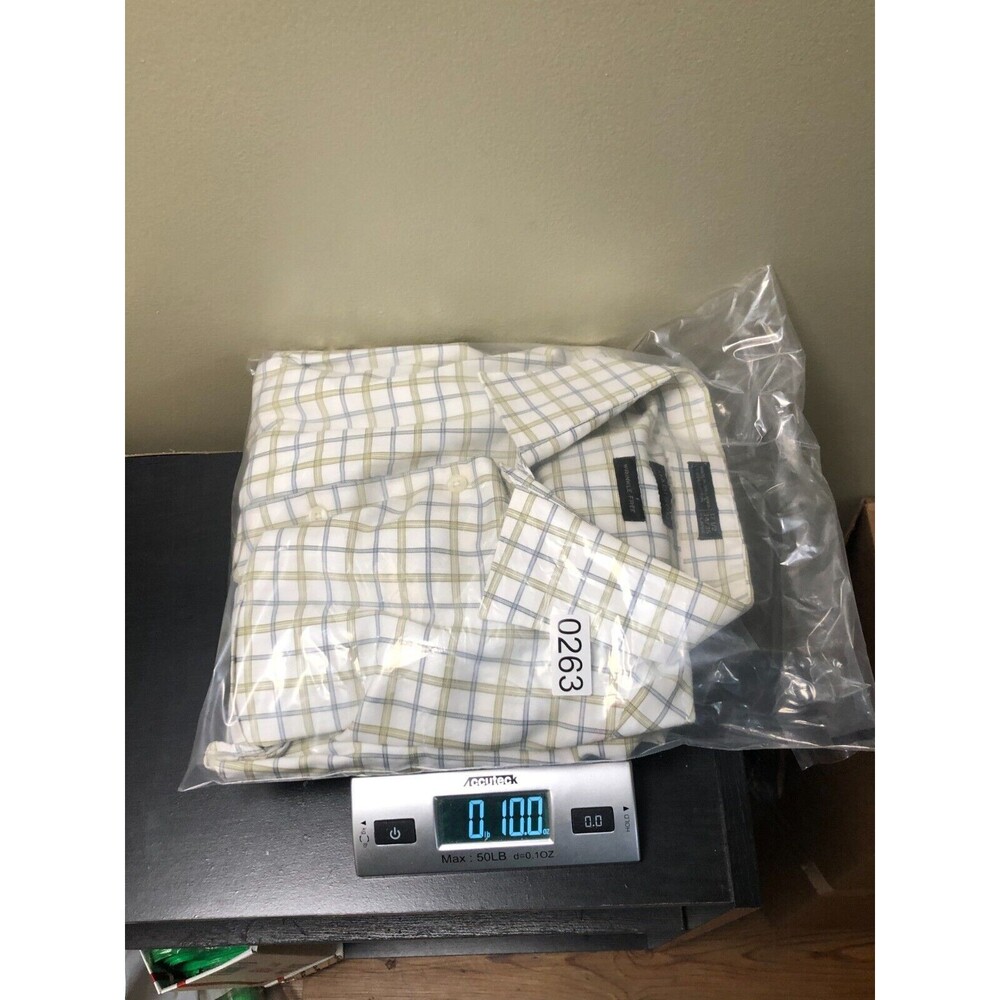 Madison Mens Shirt Button Down White And Blue XLarge Wrinkle Free - Picture 5 of 5